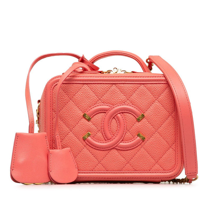 Top Quality Chanel Matrases Coco Mark CC Figure Handbags Shoulder Bag 2WAY Pink Caviar Skin  CHANEL