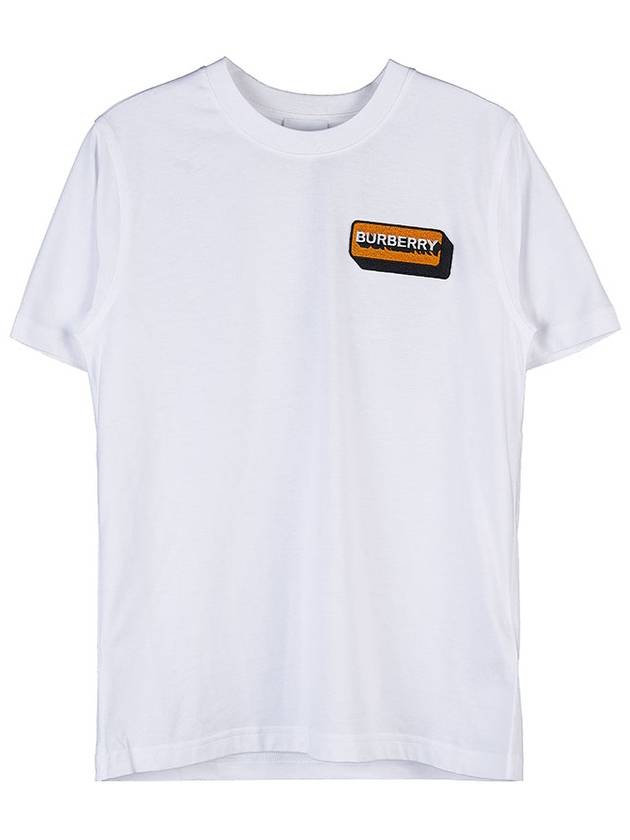 Burberry Logo Applique Cotton Short Sleeve T-Shirt White
