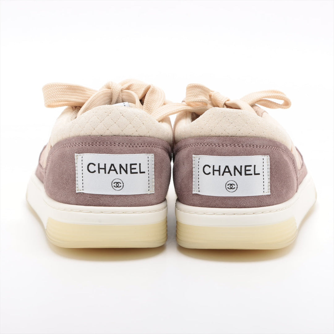 Top Quality Chanel Coco Matrasse Suede Trainers 39  Beige X Pink G38740