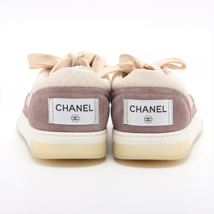 Top Quality Chanel Coco Matrasse Suede Trainers 39  Beige X Pink G38740