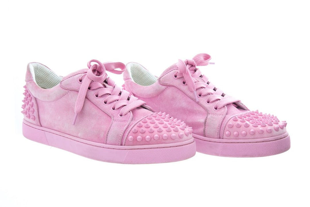 Christian Louboutin Pink Lace Up Sneakers SZ 40