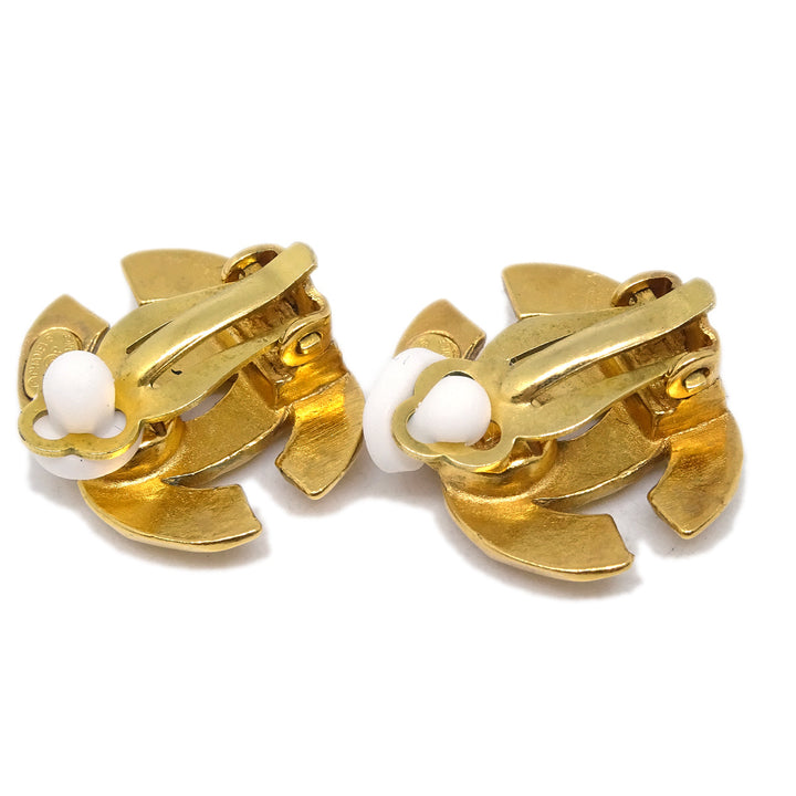 Top Quality Chanel CC Earrings Clip-On Gold 99P
