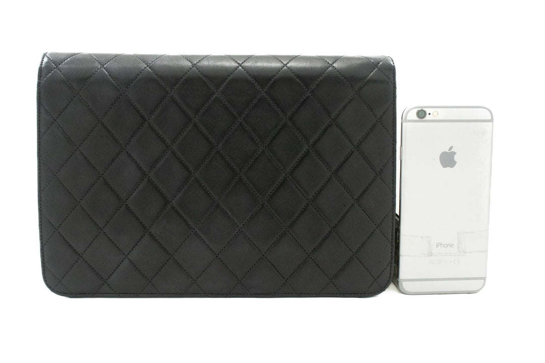 Top Quality Chanel Chain Shoulder Bag Clutch Black Quilted New Lambskin Purse