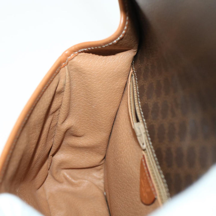 Celine Macadam Canvas Shoulder Bag PVC Leather Brown  42446
