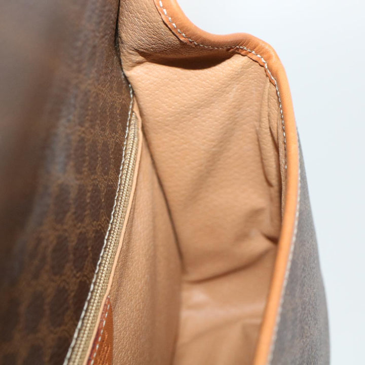 Celine Macadam Canvas Shoulder Bag PVC Leather Brown  42446