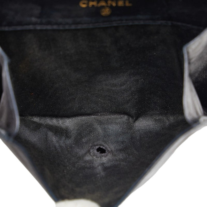 Top Quality Chanel DECACOCO Double Hook Fed Wallet Black Leather  CHANEL