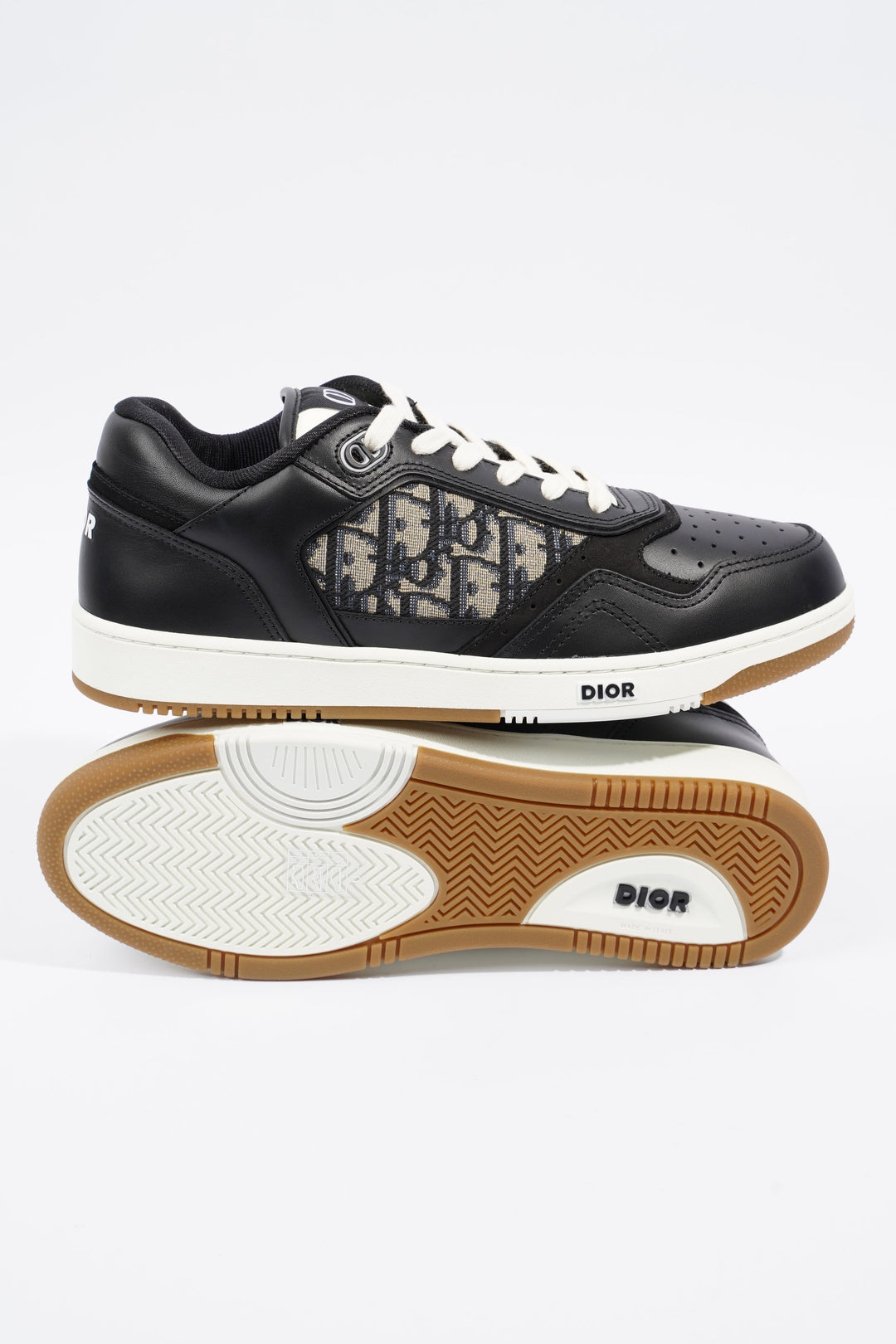 Christian Dior B27 Low-top Black / White / Navy Oblique Leather EU 41 UK 7