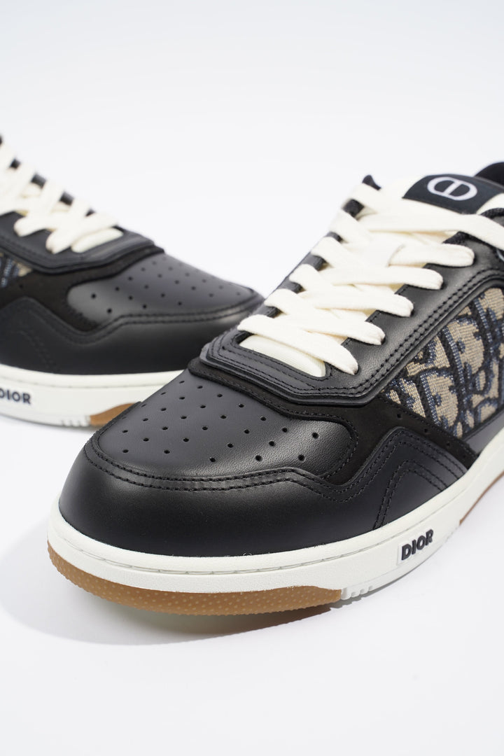 Christian Dior B27 Low-top Black / White / Navy Oblique Leather EU 41 UK 7
