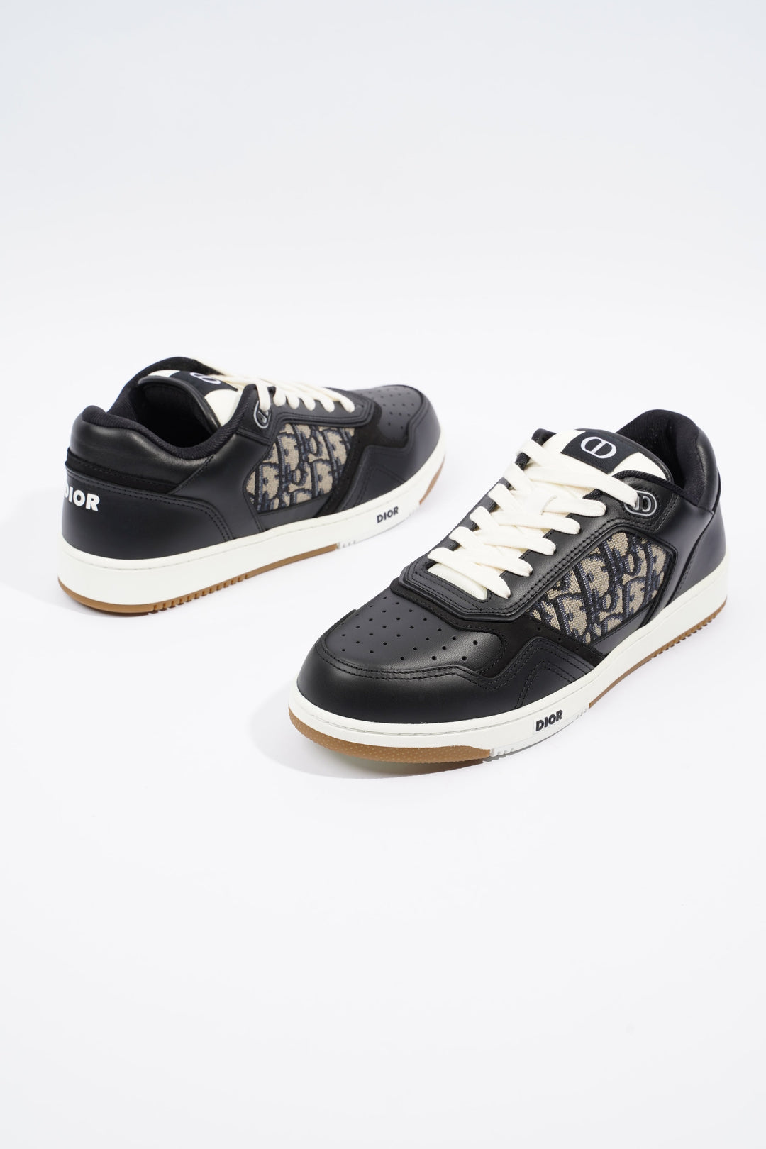 Christian Dior B27 Low-top Black / White / Navy Oblique Leather EU 41 UK 7