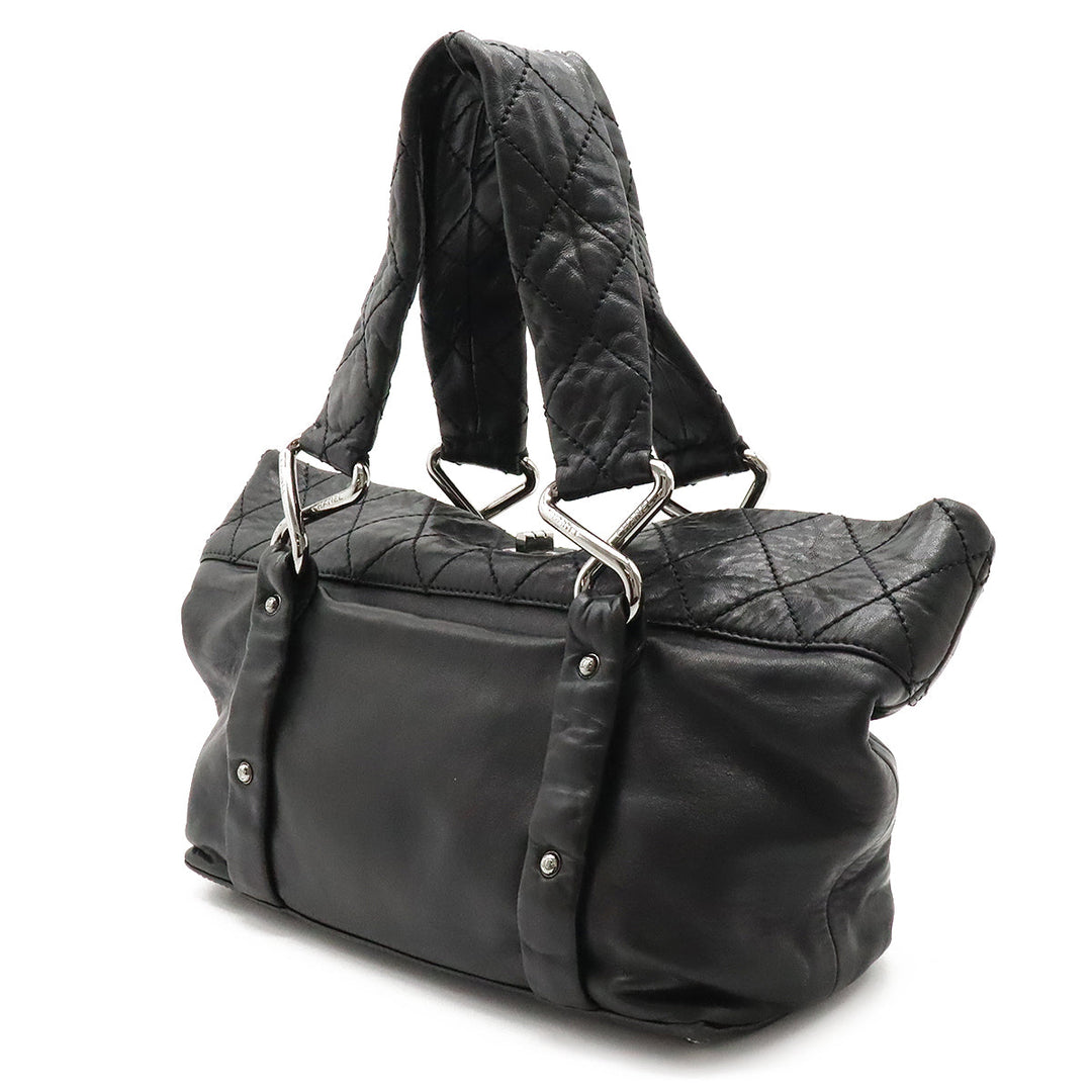 Top Quality Chanel Top Quality Chanel 2.55 Mattress  Bag Handbag Turn-Lock Leather Black Black Silver Gold