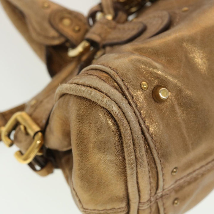 Chloe Paddington Hand Bag Leather Gold 0207515366 42584
