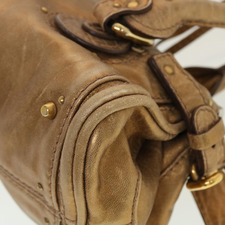 Chloe Paddington Hand Bag Leather Gold 0207515366 42584