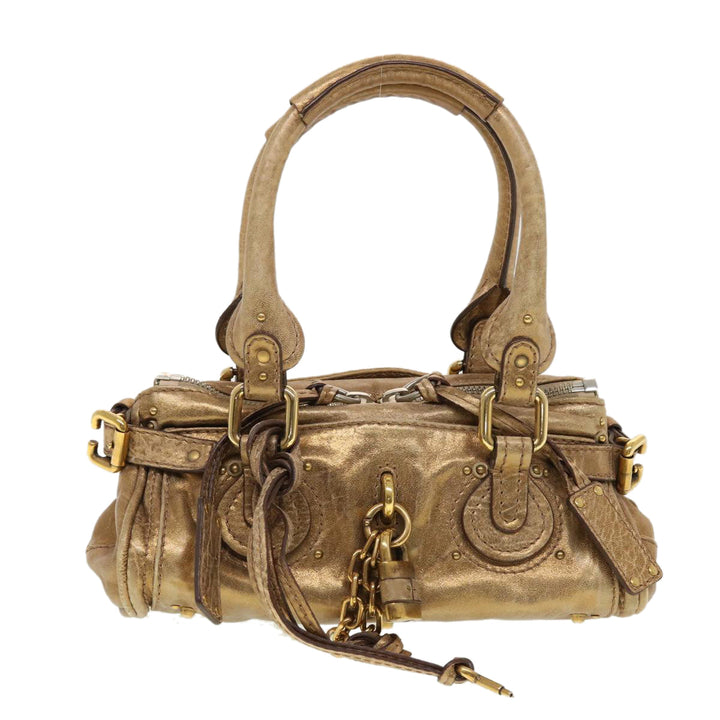Chloe Paddington Hand Bag Leather Gold 0207515366 42584