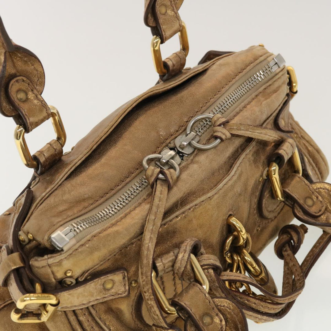 Chloe Paddington Hand Bag Leather Gold 0207515366 42584