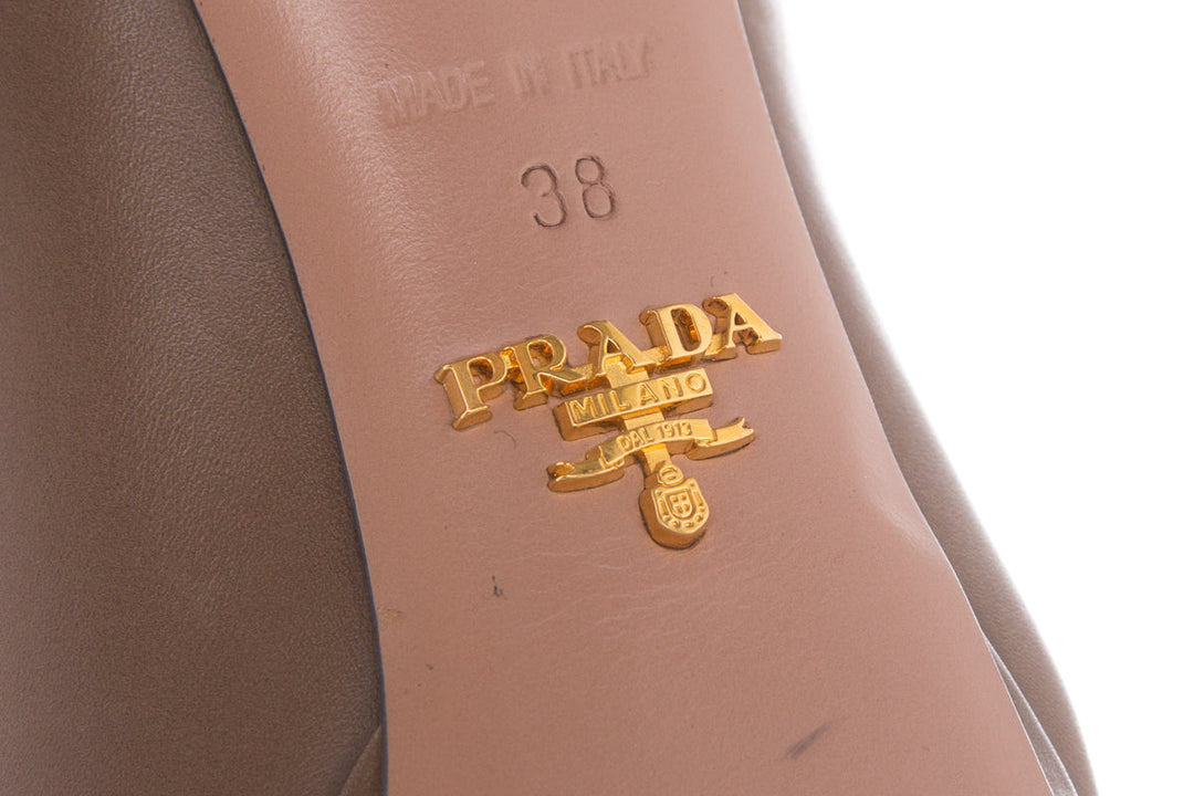 Prada Taupe Leather Pumps SZ 38