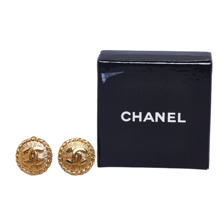 Top Quality Chanel Cocomark Chain Motif Earrings Gold  Ladies Chanel