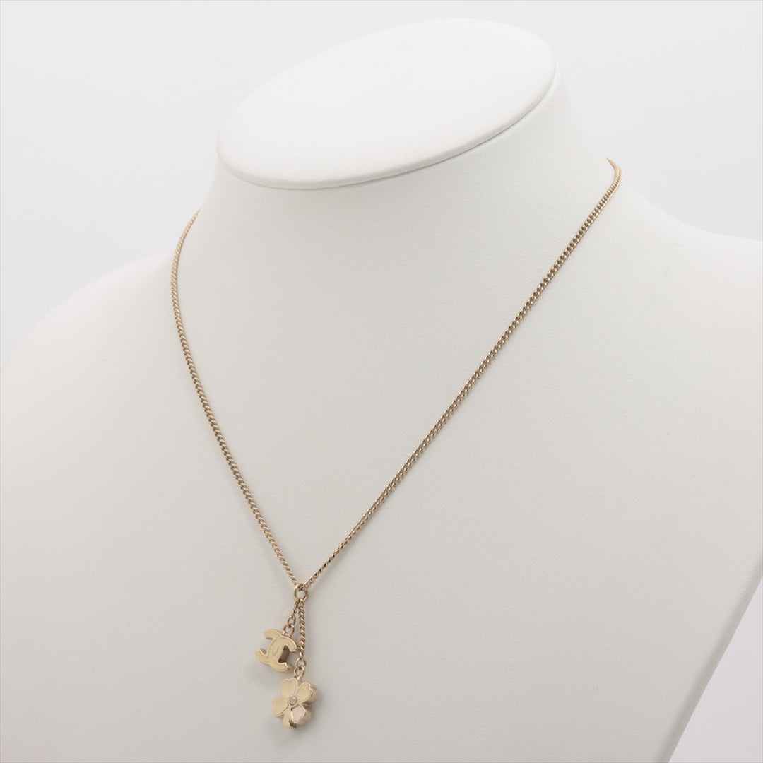 Top Quality Chanel Coco Clover 07P Necklace GP   Pearl G