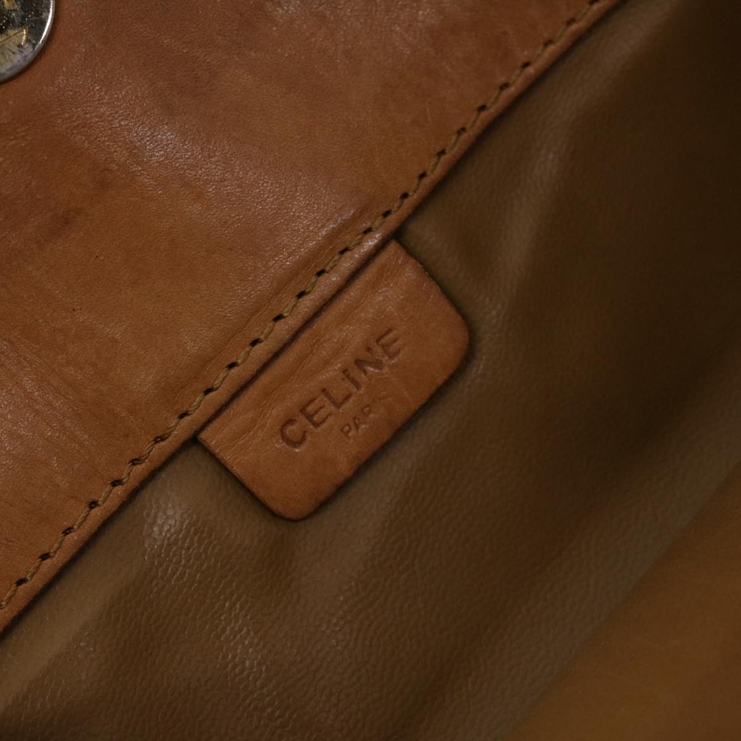 Celine Macadam Canvas Clutch Bag PVC Leather Brown  42837