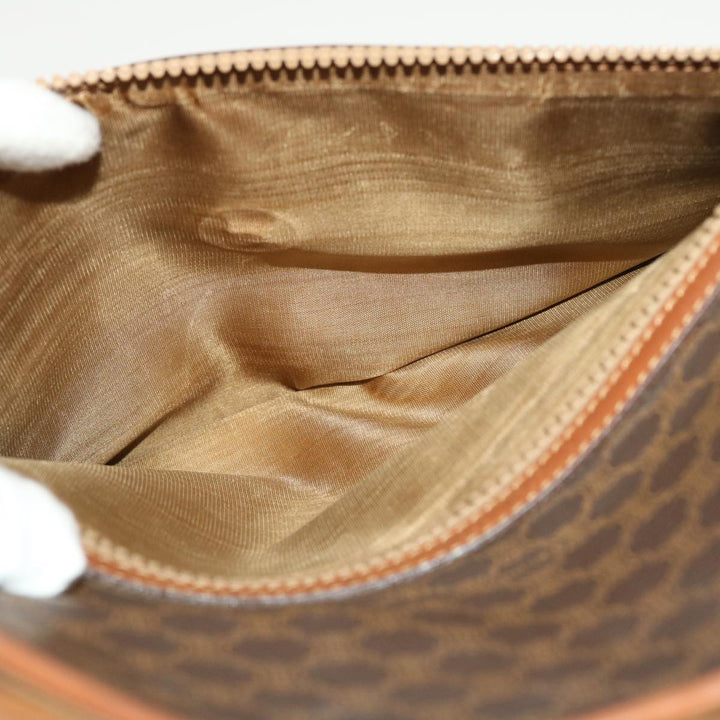 Celine Macadam Canvas Clutch Bag PVC Leather Brown  42837