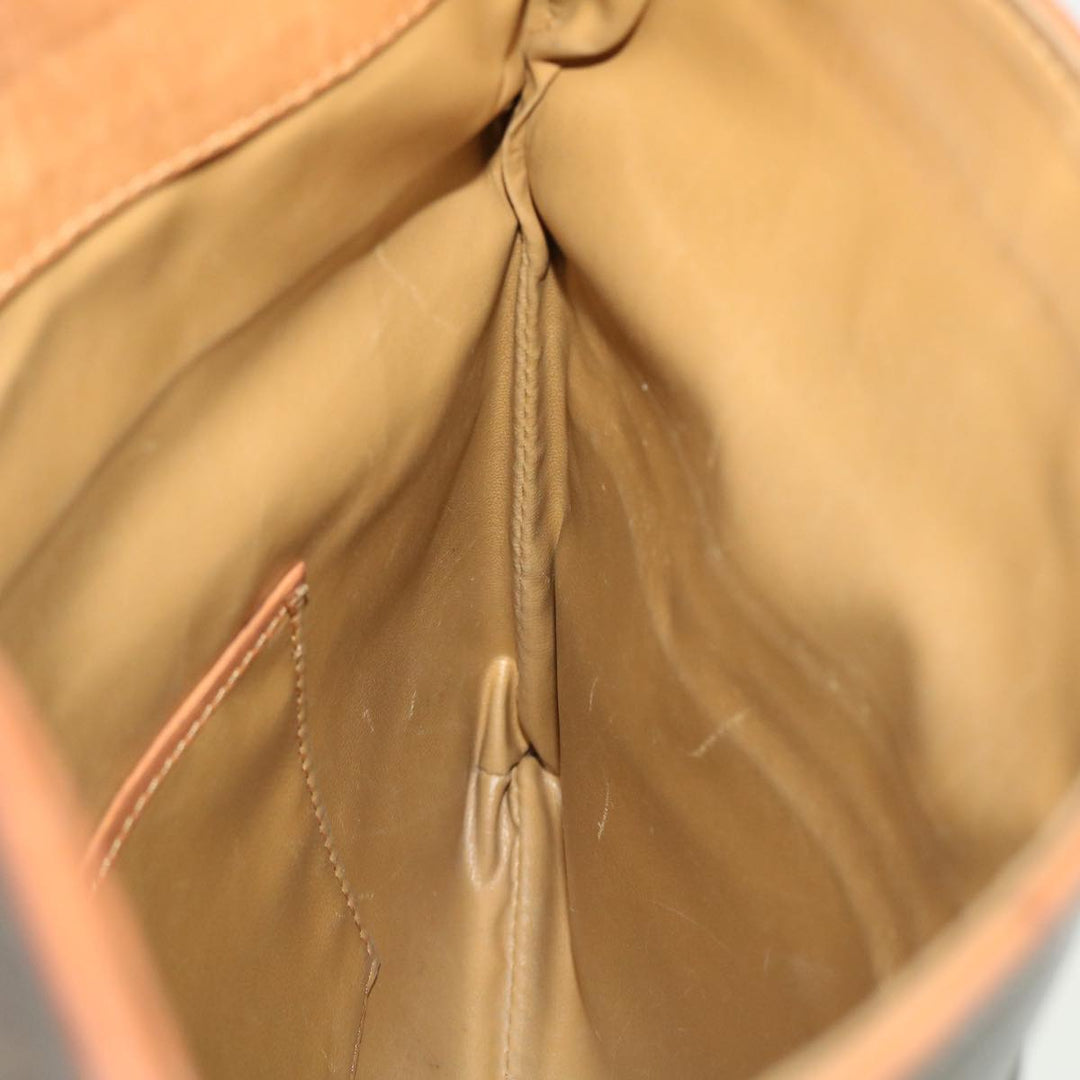 Celine Macadam Canvas Clutch Bag PVC Leather Brown  42837