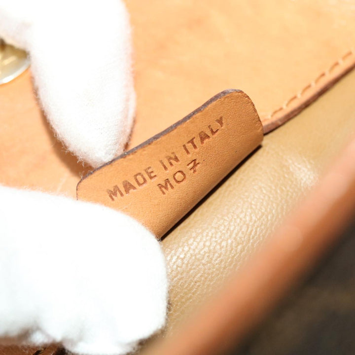 Celine Macadam Canvas Clutch Bag PVC Leather Brown  42837