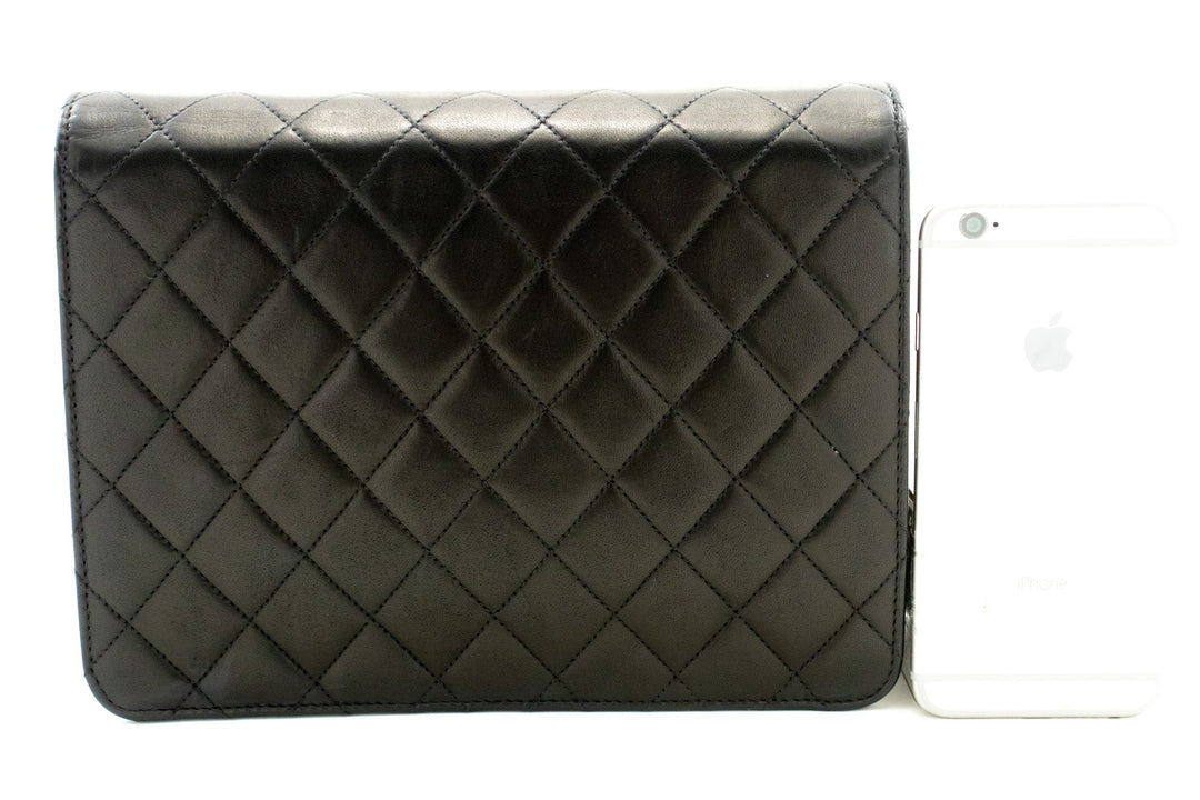 Chanel Small Chain Shoulder Bag Clutch Black Quilted New Lambskin