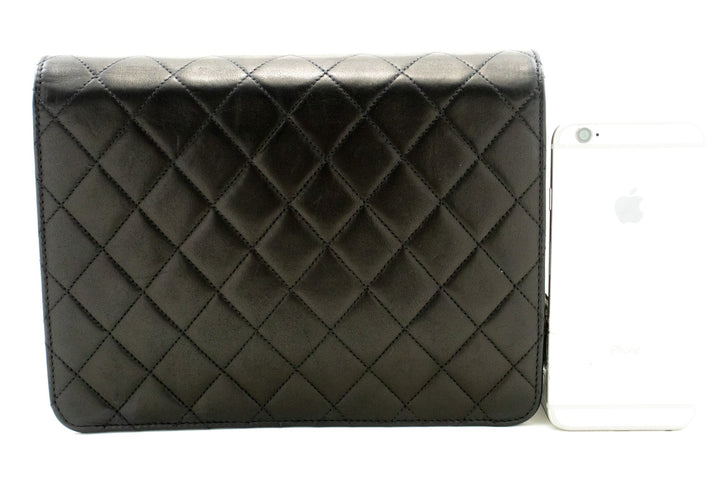 Chanel Small Chain Shoulder Bag Clutch Black Quilted New Lambskin