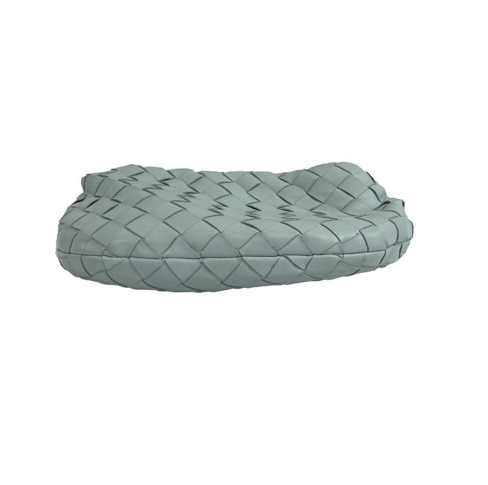 Bottega veneta - Mini Jodie Knotted Leather Washed Teal Blue Teen - Brand New