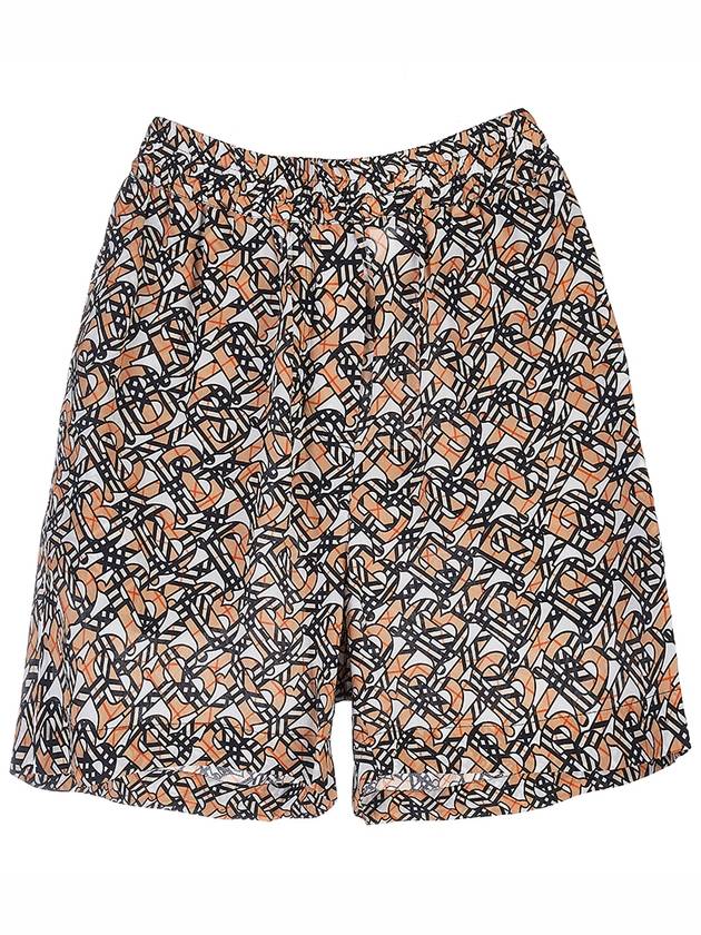 Burberry Tawney Monogram Logo Print Silk Shorts