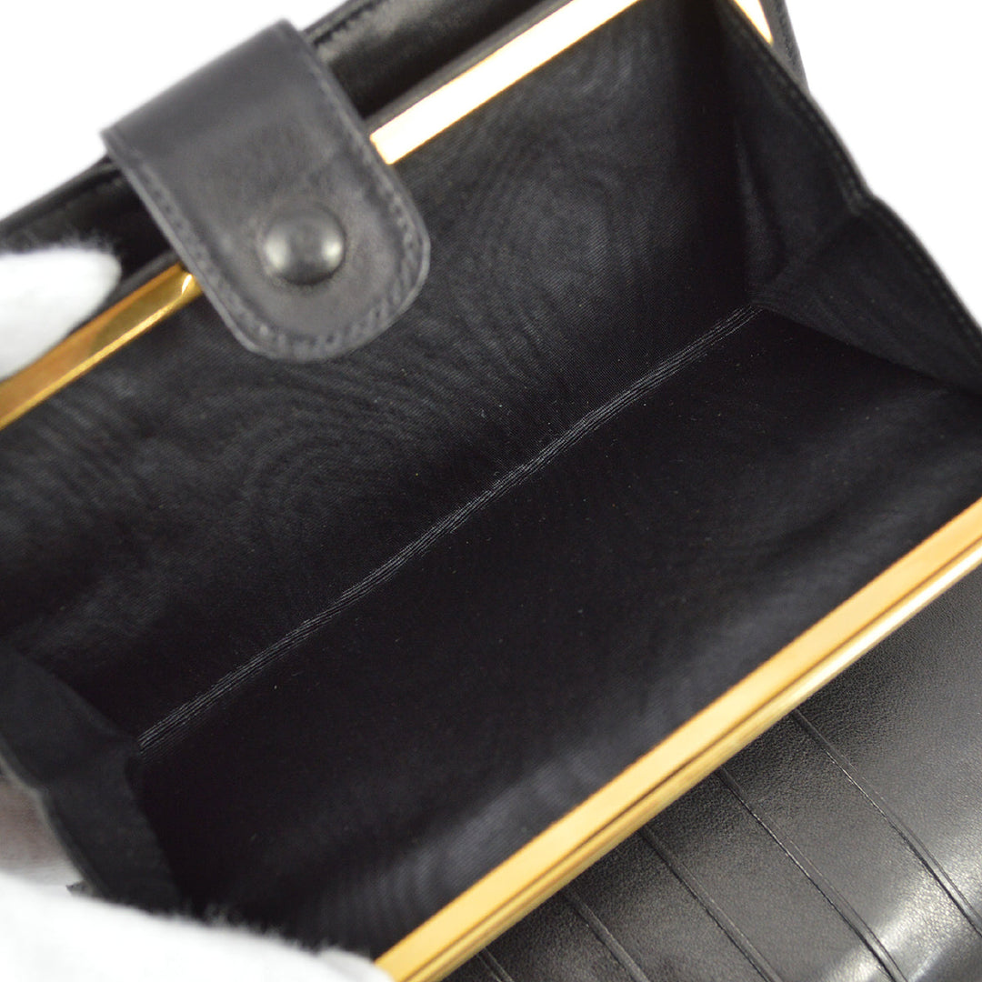 Top Quality Chanel 1991-1994 Black Lambskin Long Wallet Purse