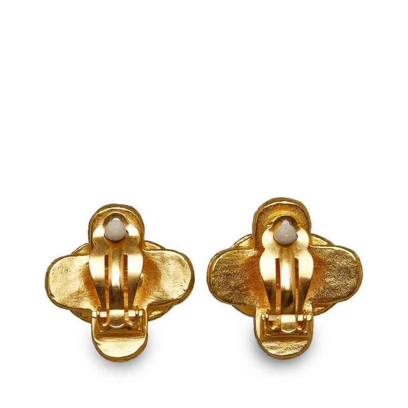 Top Quality Chanel Vintage Cocomark Cross Earring Gold  Ladies Chanel