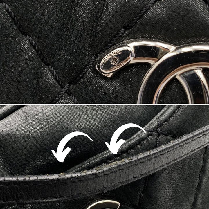 Chanel Black Quilted Leather Relax Cc Tote Camera Shoulder Bag