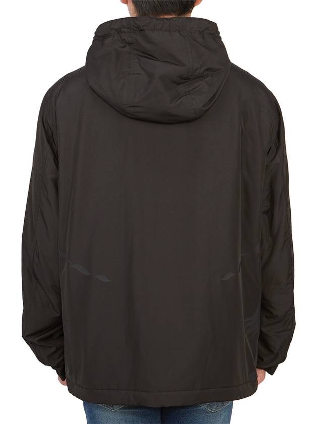 Burberry Men's Equestrian Knight Print Hooded Jacket Black