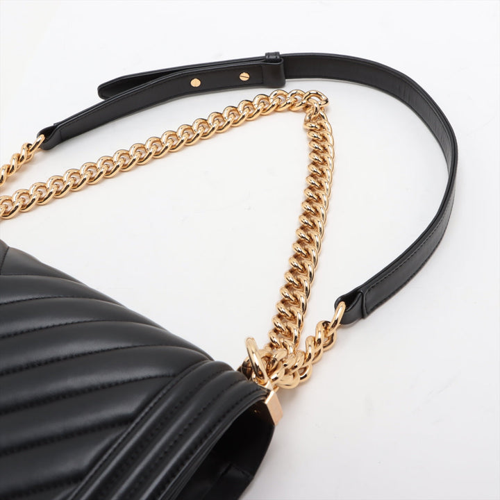 Top Quality Chanel Boy Top Quality Chanel 28   Chain Shoulder Bag Black Gold  28th A92193