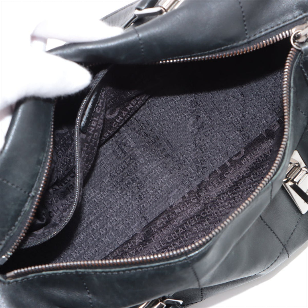 Top Quality Chanel Chocolate Bar  Handbag Black Silver G  7th