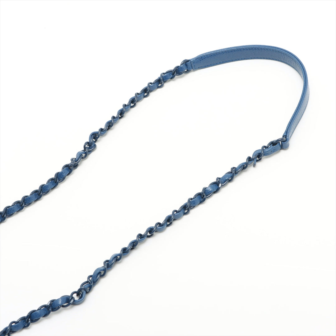 Top Quality Chanel Matrasse Caviar S Chain Shoulder Bag Blue Silver Gold  29th