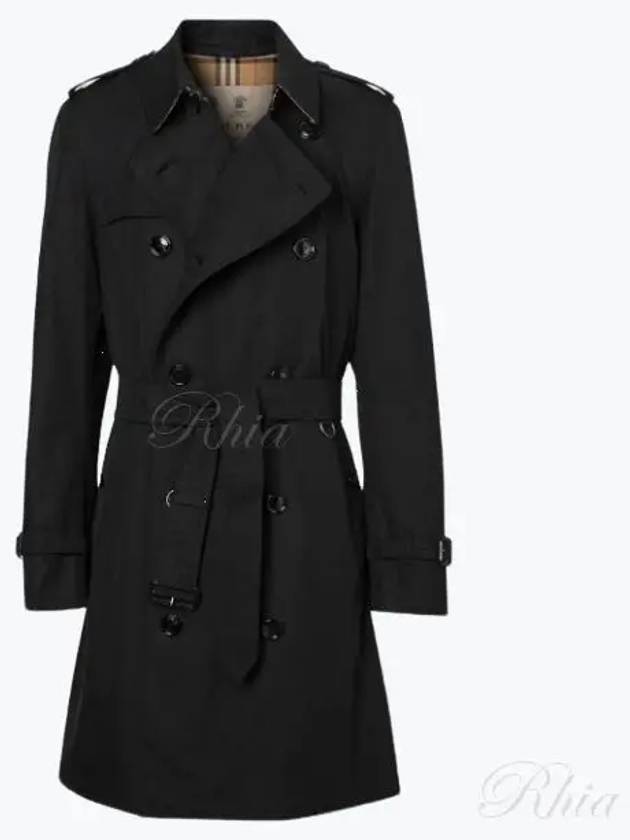 Burberry Men's Felsi Heritage Mid Trench Coat Black