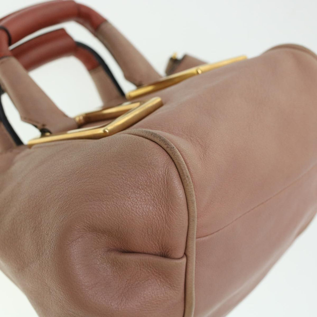 Chloe Etel Hand Bag Leather 2way Pink 04-12-50-65 43906