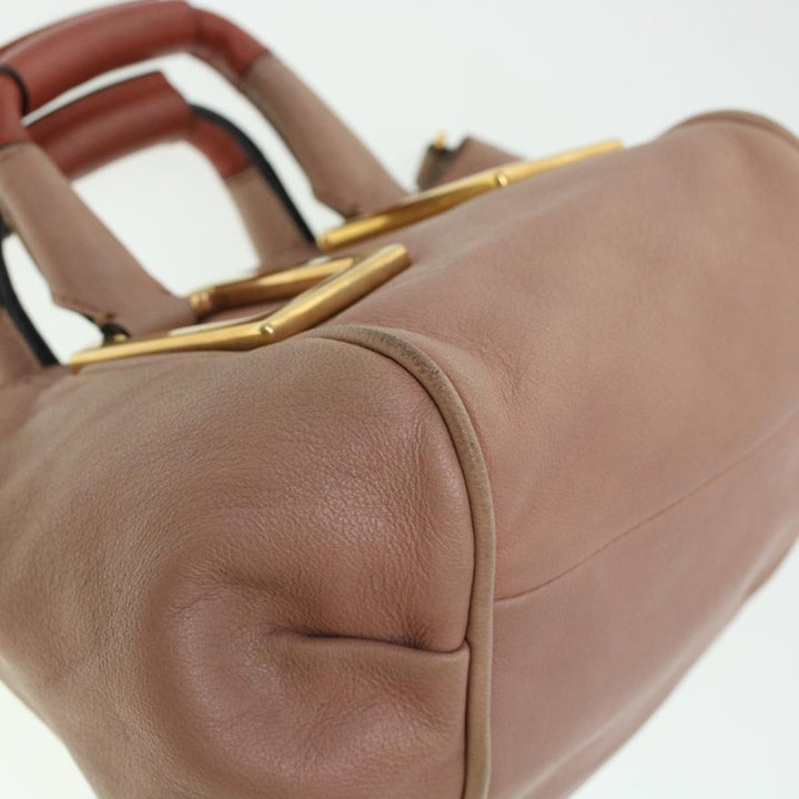 Chloe Etel Hand Bag Leather 2way Pink 04-12-50-65 43906