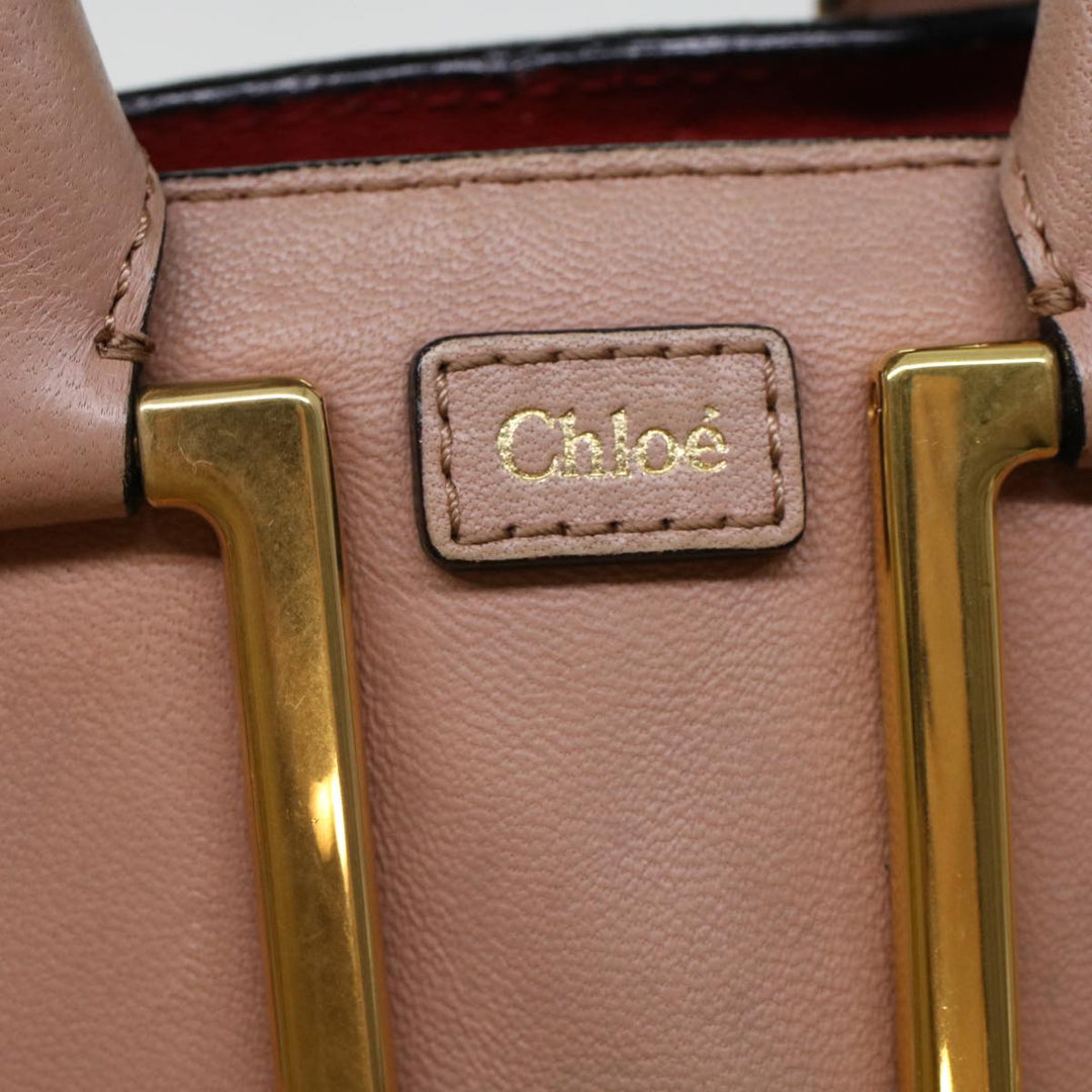 Chloe Etel Hand Bag Leather 2way Pink 04-12-50-65 43906