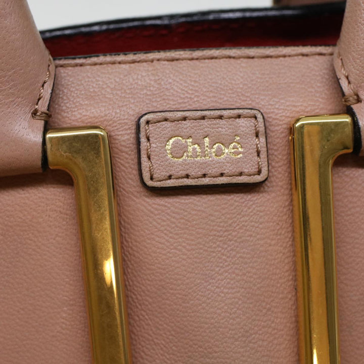 Chloe Etel Hand Bag Leather 2way Pink 04-12-50-65 43906