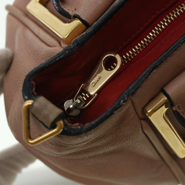 Chloe Etel Hand Bag Leather 2way Pink 04-12-50-65 43906