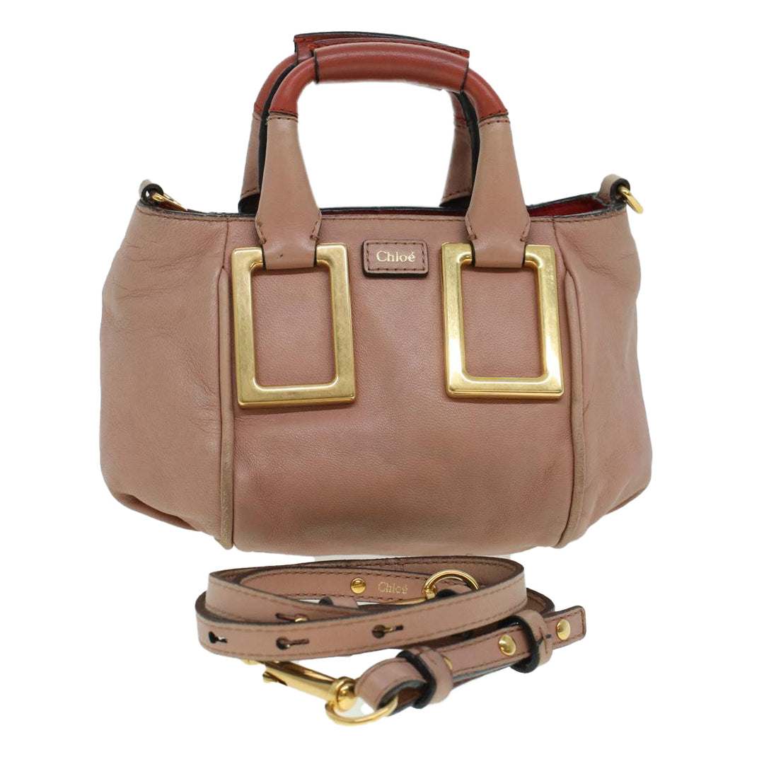 Chloe Etel Hand Bag Leather 2way Pink 04-12-50-65 43906