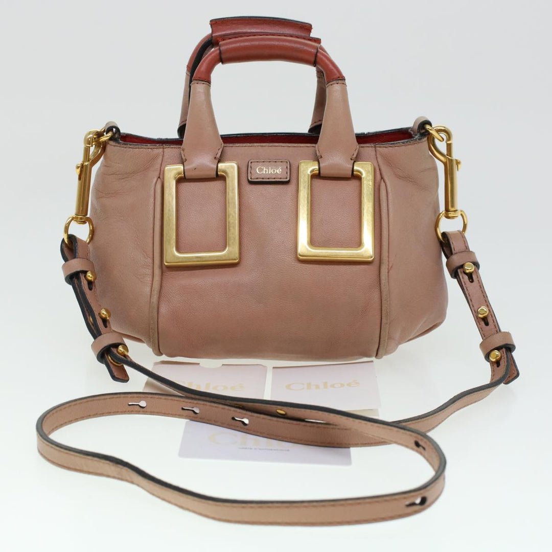 Chloe Etel Hand Bag Leather 2way Pink 04-12-50-65 43906