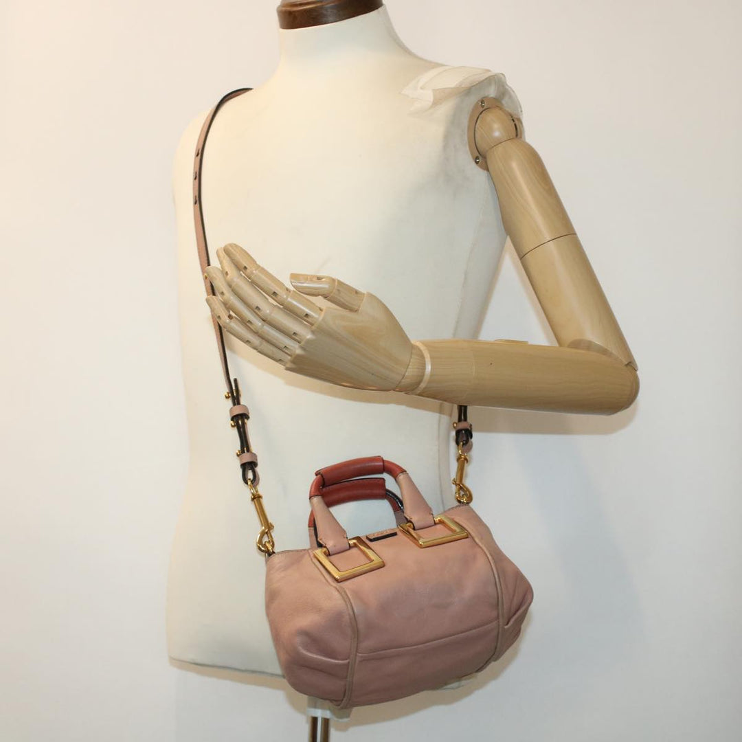 Chloe Etel Hand Bag Leather 2way Pink 04-12-50-65 43906
