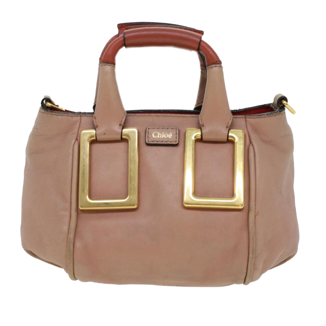 Chloe Etel Hand Bag Leather 2way Pink 04-12-50-65 43906