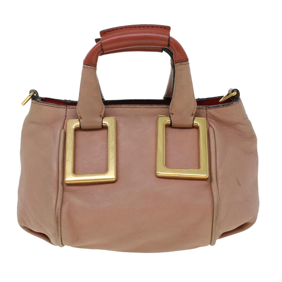 Chloe Etel Hand Bag Leather 2way Pink 04-12-50-65 43906