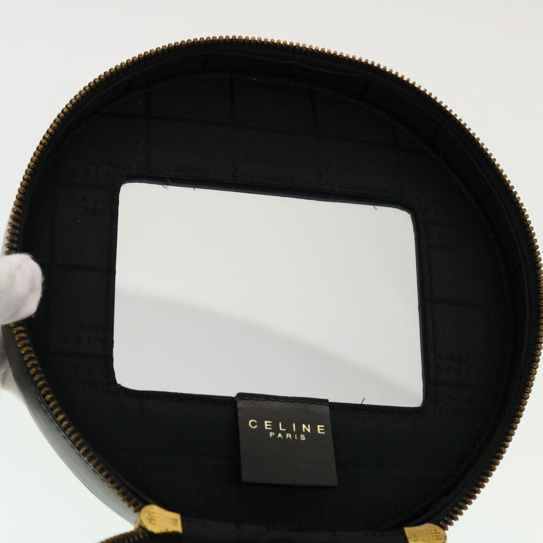 Celine Vany Cosmetic Pouch Leather Black  43930