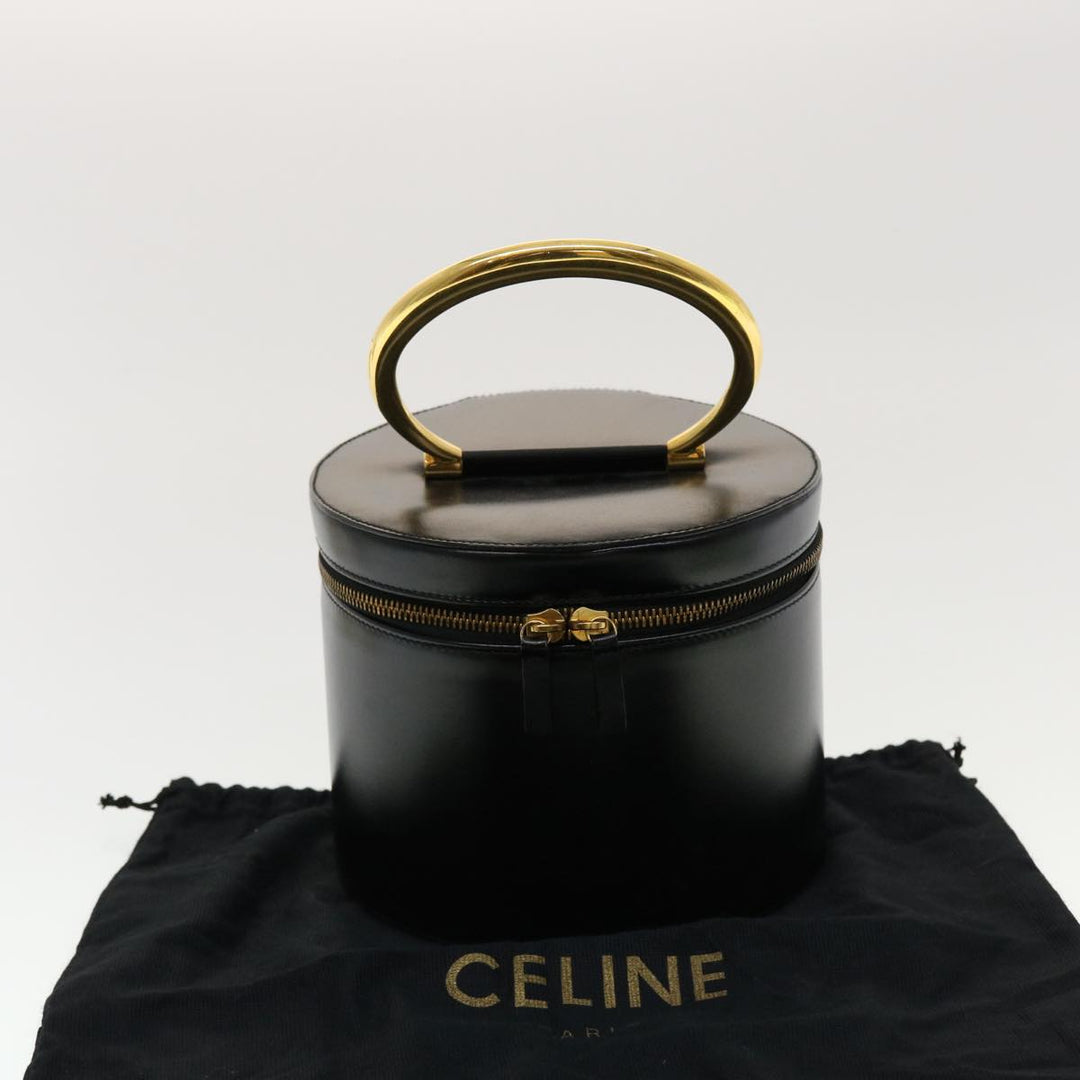 Celine Vany Cosmetic Pouch Leather Black  43930