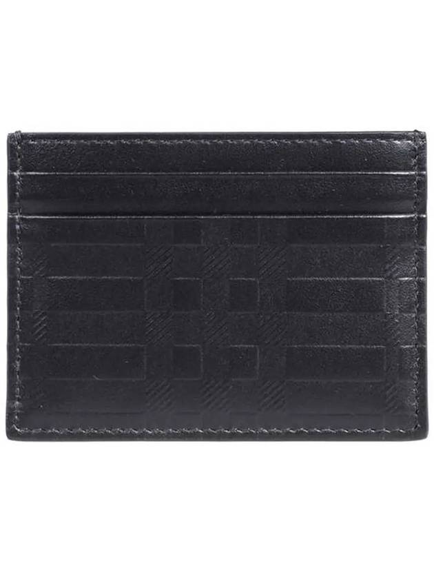 Burberry Embossed Check Leather Card Wallet Black